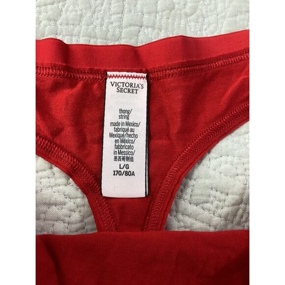 Set of 2 Victorias Secret White Hipster Bikini Panties XL NWOT*Red Thong L NWT - Picture 8 of 9